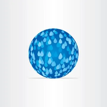 Blue abstract globe with rain drops Stock Illustration