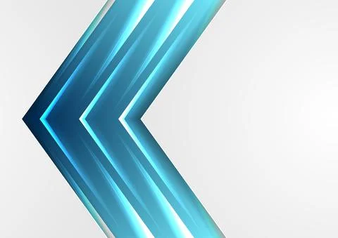 Blue abstract glowing arrows tech vector background Illustrazione stock