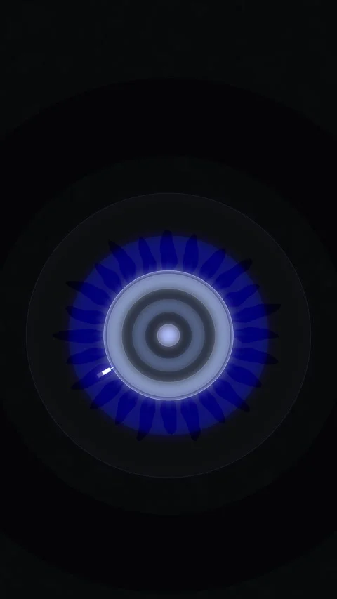 Blue abstract glowing circular vortex loop animation pattern Stock Footage 347556136