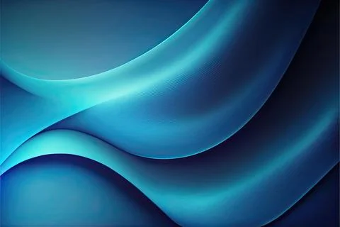 Blue abstract gradient, wave wallpaper, free space, Made by AI,Artificial i.. Stock Illustration