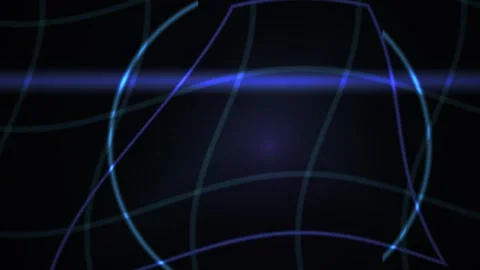 Blue Abstract Grid Line Motion in a Dark Futuristic Technology Background w.. Stock Footage 343691152