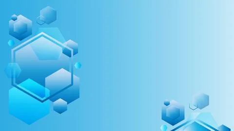 Blue Abstract Hexagonal Background Design With Layered Gradient Geometric S.. Stock Illustration