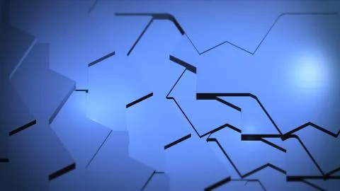 Blue abstract hexagonal glowing background, futuristic concept. 3d rendering Stock Illustration