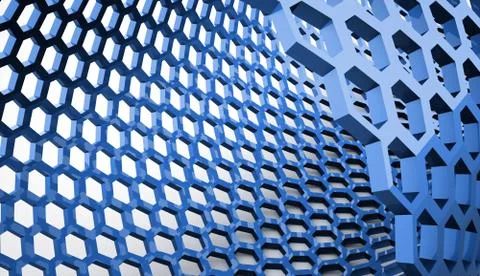 Blue abstract hexagonal mesh background Stock Illustration