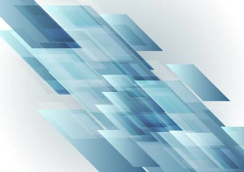 Blue abstract hi-tech shapes vector pattern design Stock Illustration