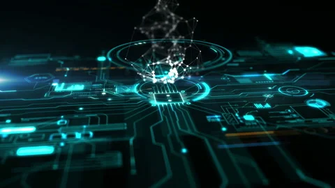 Blue abstract high tech device Vidéo 153605624