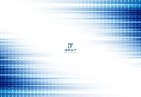 Blue abstract horizontal lines background technology with halftone on white b Stock Illustration