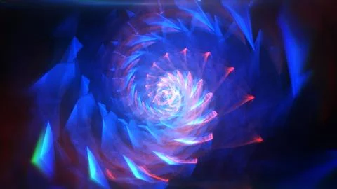 Blue abstract hypnotic background. Twisting spiral 3d illustration Stock Illustration