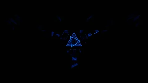 Blue Abstract Infinite Strobe Triangular Space Background VJ Loop in 4K Stock-Footage 334717474