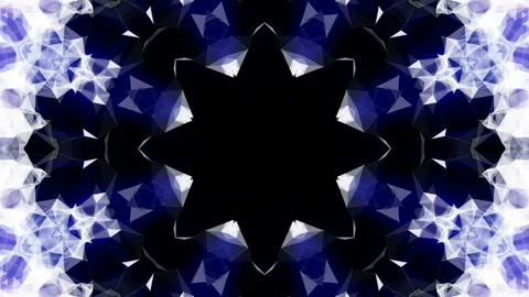 Blue abstract kaleidoscope ornament. computer graphics Stock Footage 86203382