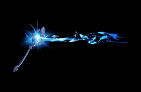 Blue abstract lighting magic line and broken fairytale tool, vector item Stock Illustration