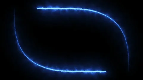 Blue abstract lightning bolts appear and disappear on a transparent background Stock Footage 281441732