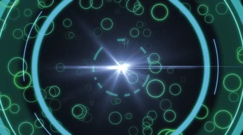 Blue abstract lines and circles particles animation Stock Footage 61612299