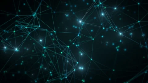 Blue Abstract Lines and Dots Plexus Loop Stock Footage 112184594