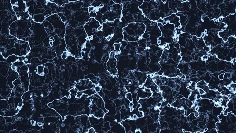 Blue abstract lines form a flowing pattern on a dark Stock Footage 338178899