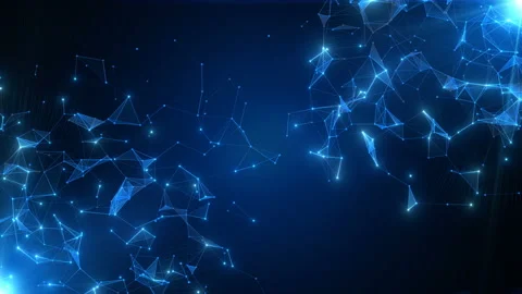 Blue abstract lines network connection Stock-Footage 131431748