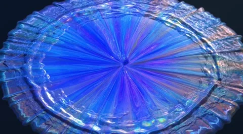Blue abstract liquid ripples with light rays Stock Footage 331452897
