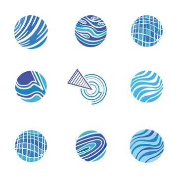 Blue Abstract Logos Stock Illustration