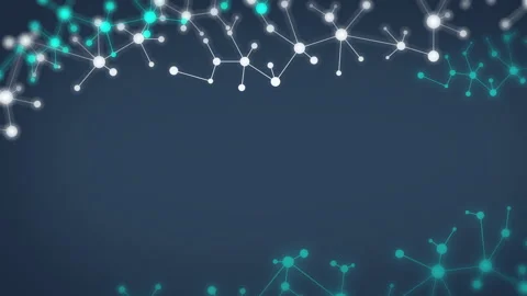 Blue abstract loop background geometric frame with molecular mesh. Video stock 286330314