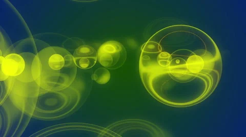 Blue abstract loop motion background, yellow bubbles Stock Footage 44399364