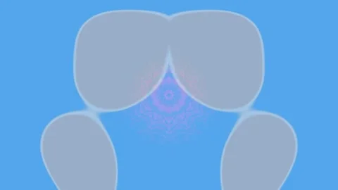 Blue abstract mandala with a drop and petals 库存影片 331358271