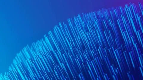 Blue Abstract Matallic Cylinders Background. Geometrical Structure 3D Rendering. 스톡 일러스트