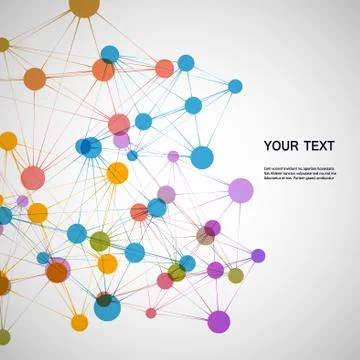 Blue abstract molecule on a white background Stock Illustration