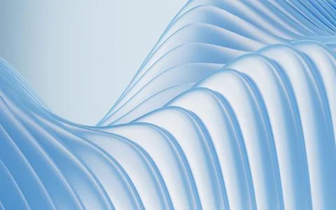 Blue abstract multi-layered curved background, 3d rendering. Stockillustratie