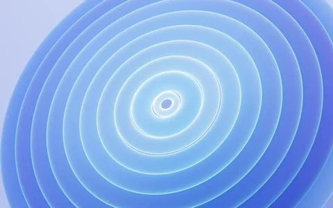 Blue abstract multi-layered curved background, 3d rendering. Stock Illustration