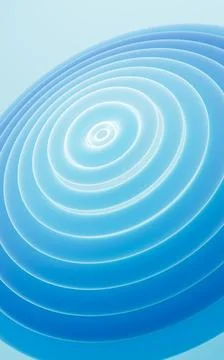 Blue abstract multi-layered curved background, 3d rendering. Stockillustratie