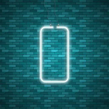 Blue abstract neon square shape Illustrazione stock