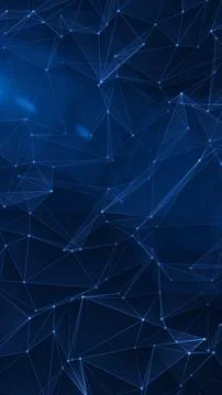 Blue abstract network of connected nodes and lines, representing data commu.. Illustrazione stock