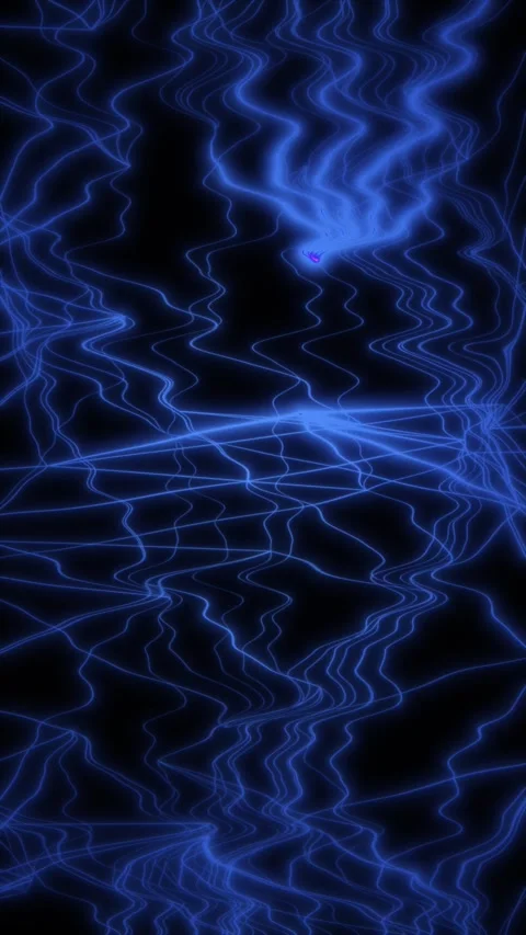 Blue Abstract Neural Network Lines with Glitch Distortion Loop Stock Footage 334538517