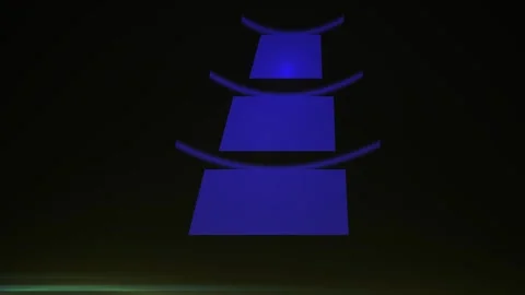 Blue abstract pagoda structure. Stock Footage 336692984