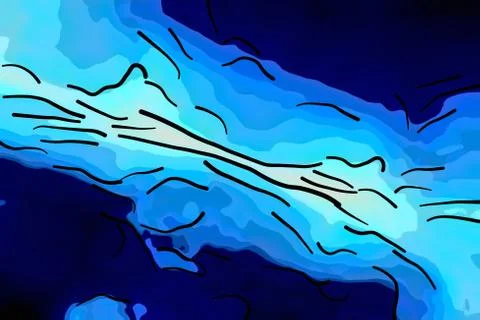 Blue abstract painted background decoration Stock Illustration