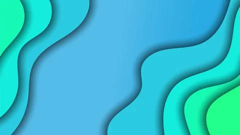 Blue Abstract Paper Cut Background, Vector illustration Stock Illustration