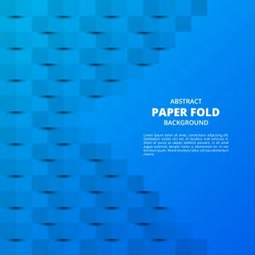 Blue Abstract Paper Fold Background Stock Illustration