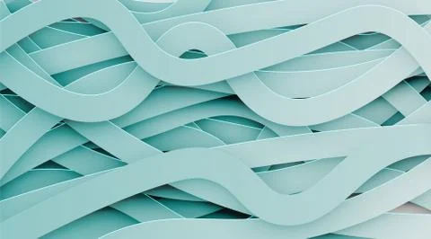 Blue abstract papercut background with drop shadows, vector illustration Stock Illustration