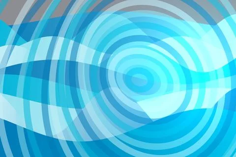 Blue abstract pattern with circles and waves background Stock Photos