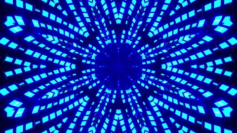 Blue abstract pattern with circular design. Kaleidoscope VJ loop Stock-Footage 261671732