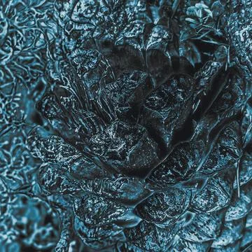 Blue abstract pine cone texture with metallic cyber look Stock Photos