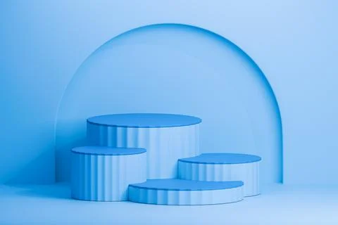 Blue abstract podium with soft shadow for branding Stock Illustration