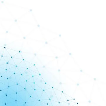 Blue Abstract Polygonal Mesh Background with Dots and Lines Stock Illustration