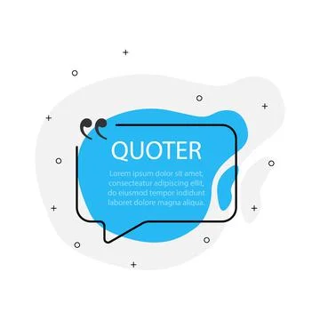 Blue abstract quote on white background. Vector illustration. Stock Illustration