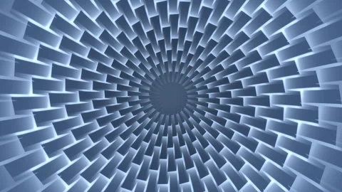 Blue abstract radial spiral bricks pattern animation Stock Footage 240633547