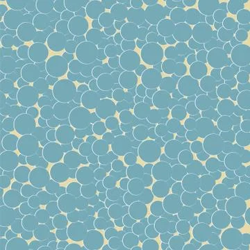 Blue abstract random circles seamless pattern. Vector illustration. Stock Illustration