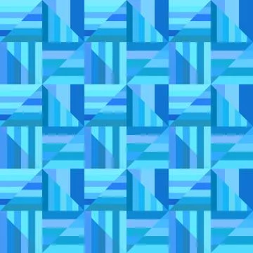 Blue abstract repeating striped triangle mosaic pattern background Stock Illustration
