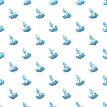 Blue abstract rocket launching from cloud pattern Illustrazione stock