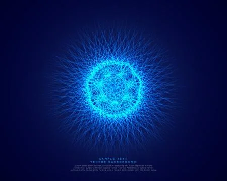 Blue abstract science background with glowing atomic energy Stock Illustration