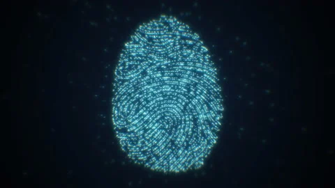 Blue Abstract Scientific Molecule Particle Fingerprint Identification Backgro Stock Footage 132053670